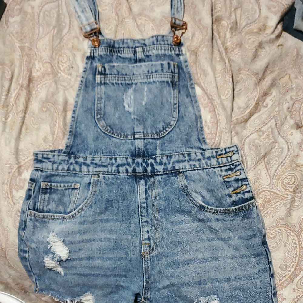 Forever 21 Light Blue Denim Overalls
